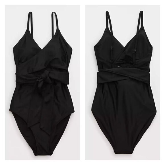 NWOT Aerie Wrap Cut Out One Piece Swimsuit S Long - Picture 11 of 11